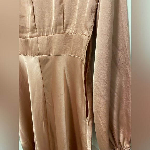 SHEIN Lantern Sleeve Buttoned Front Ruched Bust Dress - Picture 4 of 6